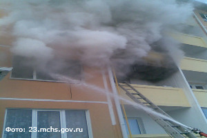 Тихорецк. Пожар в многоэтажном доме